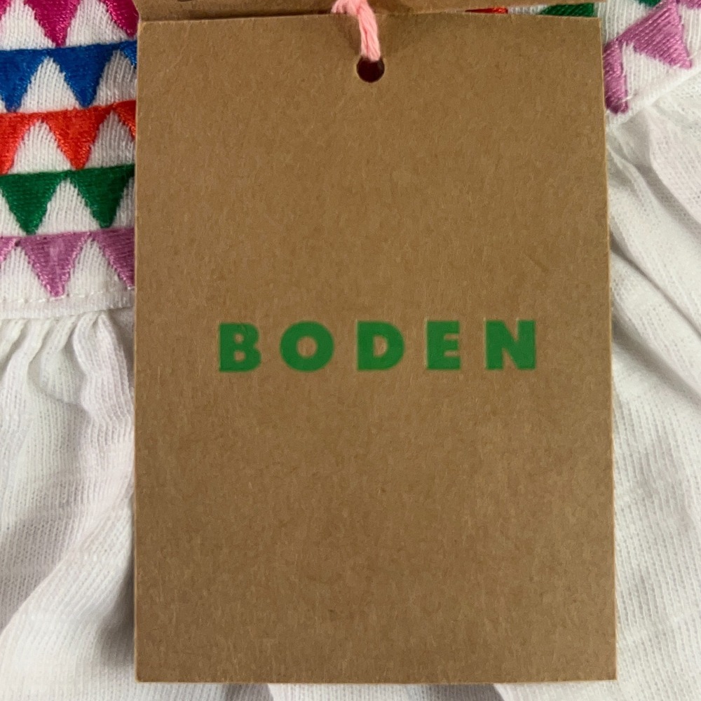 Boden Womens Size 10 White Eleni Embroidered Neckline Cotton Dress NWT *No Belt* - Picture 5 of 12